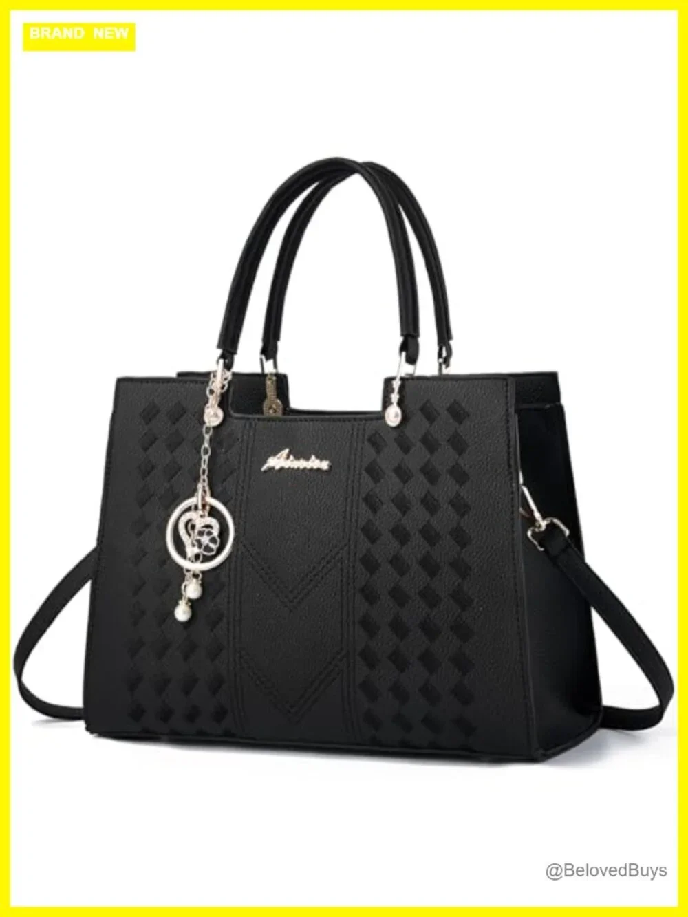 PU Leather Satchel Crossbody Tote Bag Top Handle Zipper Purse